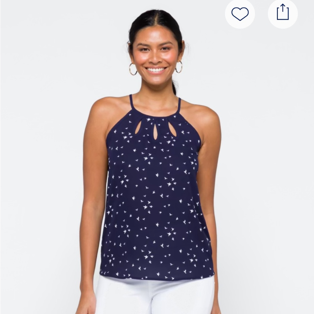 Papermoon Navy Tank Top with White Accents